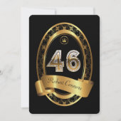 46歳の誕生日パーティー　エレガントな色彩の女性と男性 招待状 (正面)