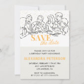 46歳の誕生日招待状 Save the date ディナー 招待状 (正面)