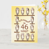 46歳の誕生日、奇妙なフクロカード。 カード (黄色い花)