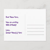 46歳の誕生日 – 楽しい花火模様 + レインボー 46 ポストカード (裏面)