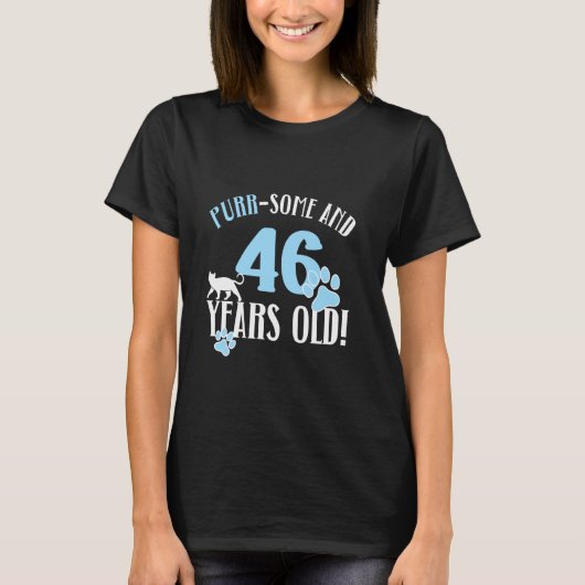 46歳の誕生日 猫のママ 猫好き 誕生 Tシャツ (正面)
