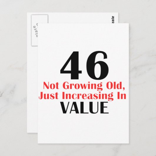 46歳クールの誕生日デザイン ポストカード (正面/裏面)