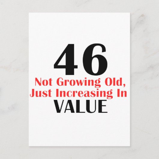 46歳クールの誕生日デザイン ポストカード (正面)