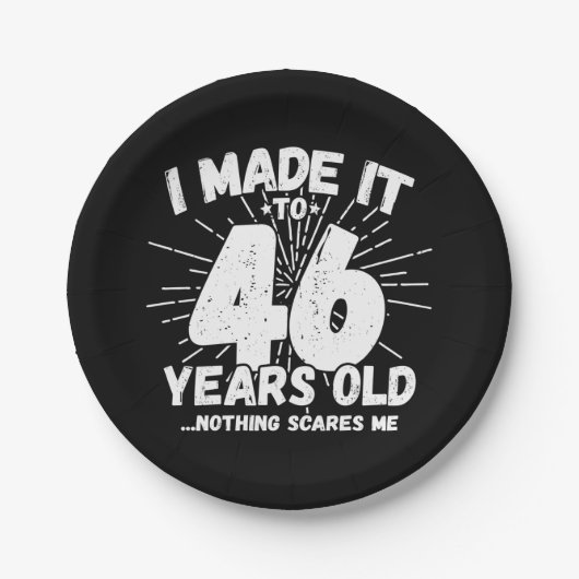 46歳皮肉ミームおもしろい46誕生日 ペーパープレート (正面)