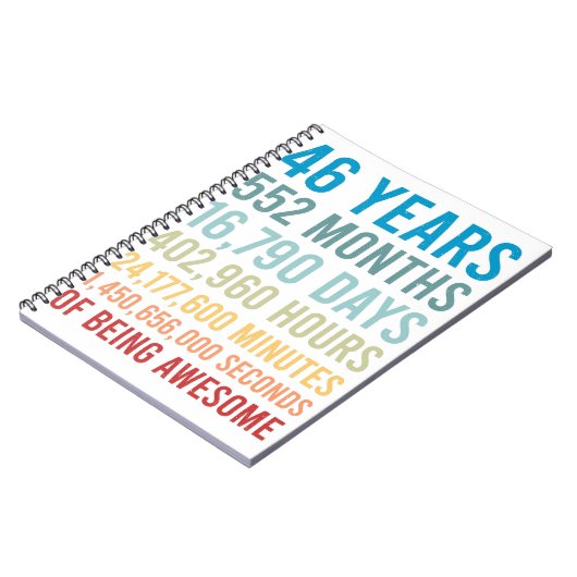 46歳552ヶ月16790日は素晴らし誕生 ノートブック (左側)