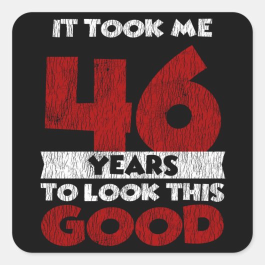 46歳Bday良い46誕生日見た スクエアシール (正面)