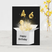 46番目の誕生日バルーン(白いボックス) カード (黄色い花)