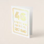 46番目の誕生日-インスパイアアールデコルック"46" & Name 箔カード (正面)