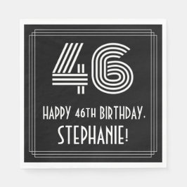 46番目の誕生日:インスパイアアールデコ検索"46" +名前 スタンダードランチョンナプキン