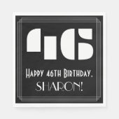 46番目の誕生日:インスパイアアールデコ検索"46" +名前 スタンダードランチョンナプキン (正面)