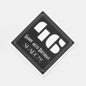 46番目の誕生日:インスパイアアールデコ検索"46" +名前 スタンダードランチョンナプキン (角)