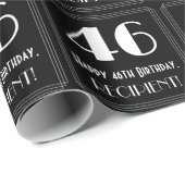 46番目の誕生日-インスパイアアールデコ検索"46"，名前 ラッピングペーパー (ロールコーナー)