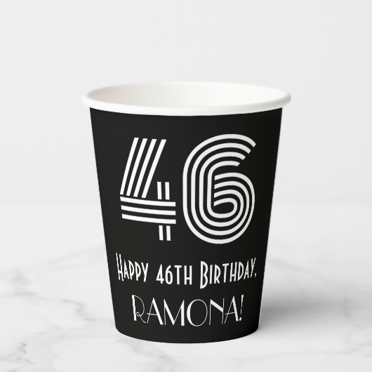46番目の誕生日—インスパイアアールデコ検索「46」 +名前 紙コップ (裏面)