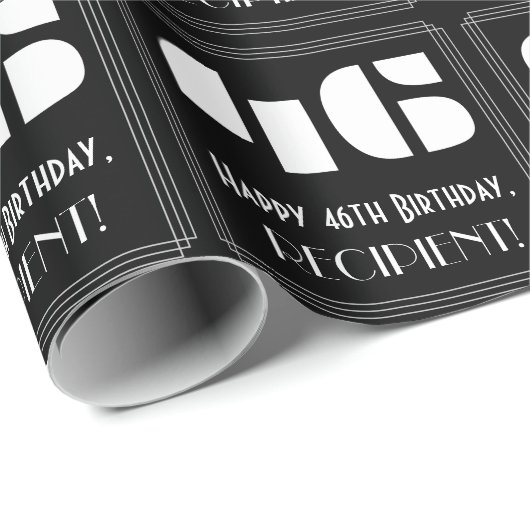 46番目の誕生日:インスパイアアールデコ検索"46" & Name ラッピングペーパー (ロールコーナー)