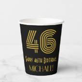 46番目の誕生日:インスパイアアールデコ検索"46" & Name 紙コップ (裏面)