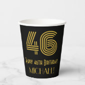 46番目の誕生日:インスパイアアールデコ検索"46" & Name 紙コップ (正面)