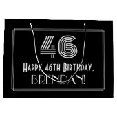 46番目の誕生日—インスパイアアールデコ「46」の外観と名前 ラージペーパーバッグ (裏面)