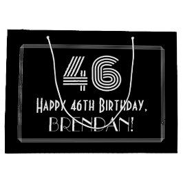 46番目の誕生日—インスパイアアールデコ「46」の外観と名前 ラージペーパーバッグ