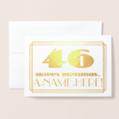 46番目の誕生日、名前+アールデコインスパイア「46」を見る 箔カード (封筒付き正面)