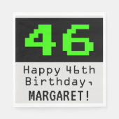 46番目の誕生日- Nerdy / オタク系のスタイル"46" & Name スタンダードランチョンナプキン (正面)