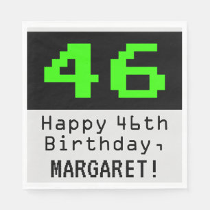 46番目の誕生日- Nerdy / オタク系のスタイル"46" & Name スタンダードランチョンナプキン