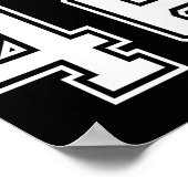 46番 バスケットボールスタイル ヴィンテージ ホワイト プレミアム ポスター (角)