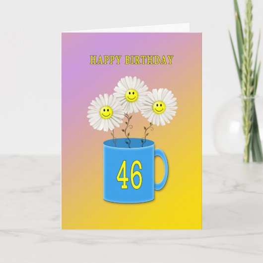 46誕生日カードと笑顔の幸せ カード (正面)