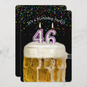 46誕生日キャンドルパーティの招待状 招待状 (正面/裏面)