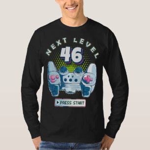 46誕生日ゲーマー次レベル46ゲーミングコントローラー Tシャツ