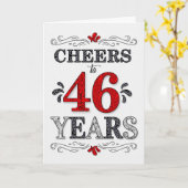 46誕生日応援の赤い白の黒いパターン カード (黄色い花)