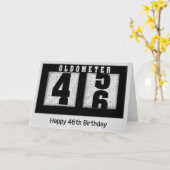 46誕生日用ブラックオドメータ カード (黄色い花)