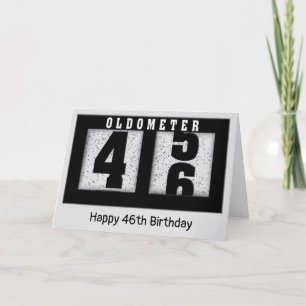 46誕生日用ブラックオドメータ カード