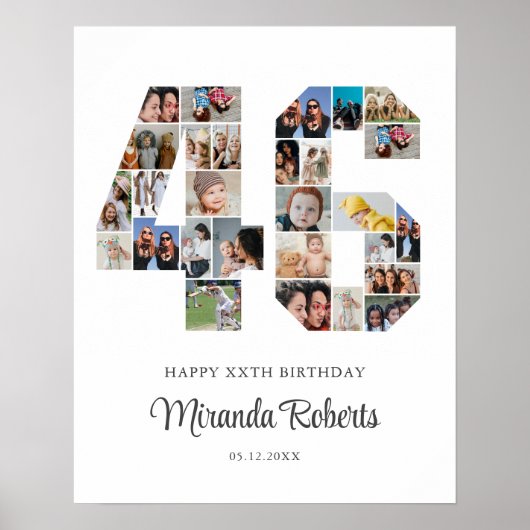 46誕生日第46カスタム号写真コラージュ ポスター (正面)