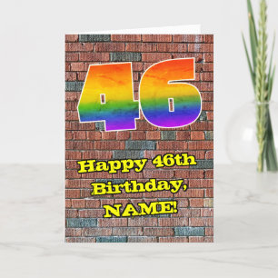 46誕生日:おもしろいグラフィティインスパイアレインボー46 カード