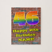 46誕生日:おもしろいグラフィティインスパイアレインボー46 ジグソーパズル (縦)