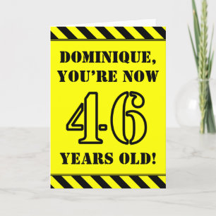 46誕生日:おもしろいステンシルスタイル文字、名前をカスタムする カード