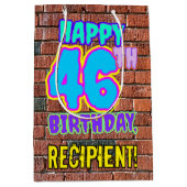 46誕生日:おもしろい、アーバングラフィティインスパイアルック ミディアムペーパーバッグ (正面)