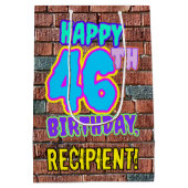 46誕生日:おもしろい、アーバングラフィティインスパイアルック ミディアムペーパーバッグ (裏面)