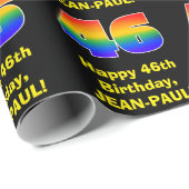 46誕生日:おもしろい、カラフルレインボーインスパイア# 46 ラッピングペーパー (ロールコーナー)