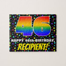 46誕生日:おもしろい、カラフル星野パターン