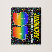 46誕生日:おもしろい、カラフル星野パターン ジグソーパズル (縦)