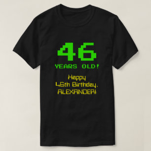 46誕生日:おもしろい、8ビットルック、Nerdy/オタク系の「46」 Tシャツ