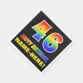 46誕生日:はっきりした,おもしろい,シンプル虹, 46 スタンダードランチョンナプキン (角)