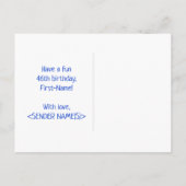 46誕生日:はっきりした,おもしろい,シンプル虹, 46 ポストカード (裏面)