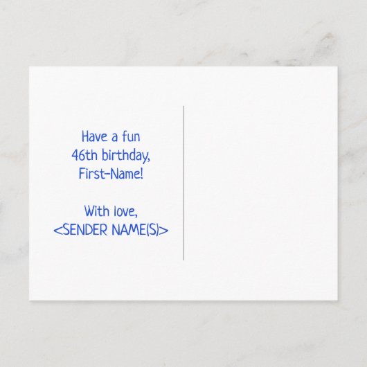 46誕生日:はっきりした,おもしろい,シンプル虹， 46 ポストカード (裏面)