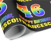 46誕生日:はっきりした,おもしろい,シンプル虹， 46 ラッピングペーパー (ロールコーナー)