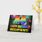 46誕生日:はっきりした,おもしろい，花火，レインボー46 カード (黄色い花)