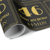 46誕生日~アールデコ見るインスパイア"46",名前 ラッピングペーパー (ロールコーナー)