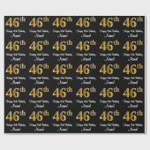 46誕生日:エレガント豪華なフェイク金ゴールドルック# ラッピングペーパー (フラット)