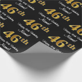 46誕生日:エレガント豪華なフェイク金ゴールドルック# ラッピングペーパー (角)